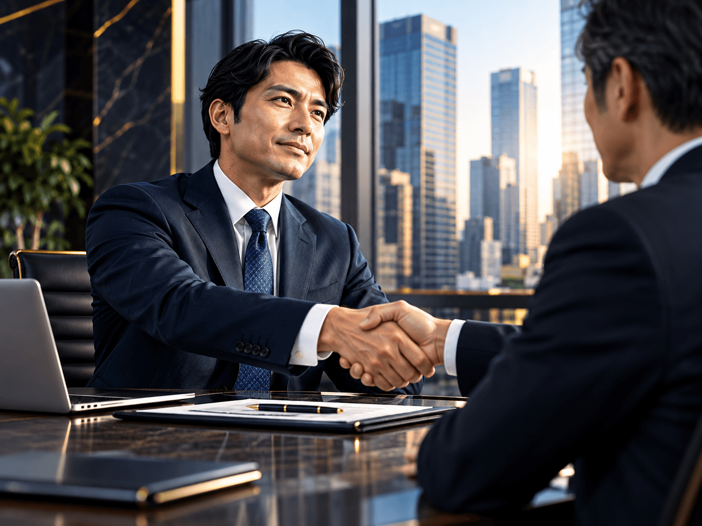 相談者と対話する行政書士